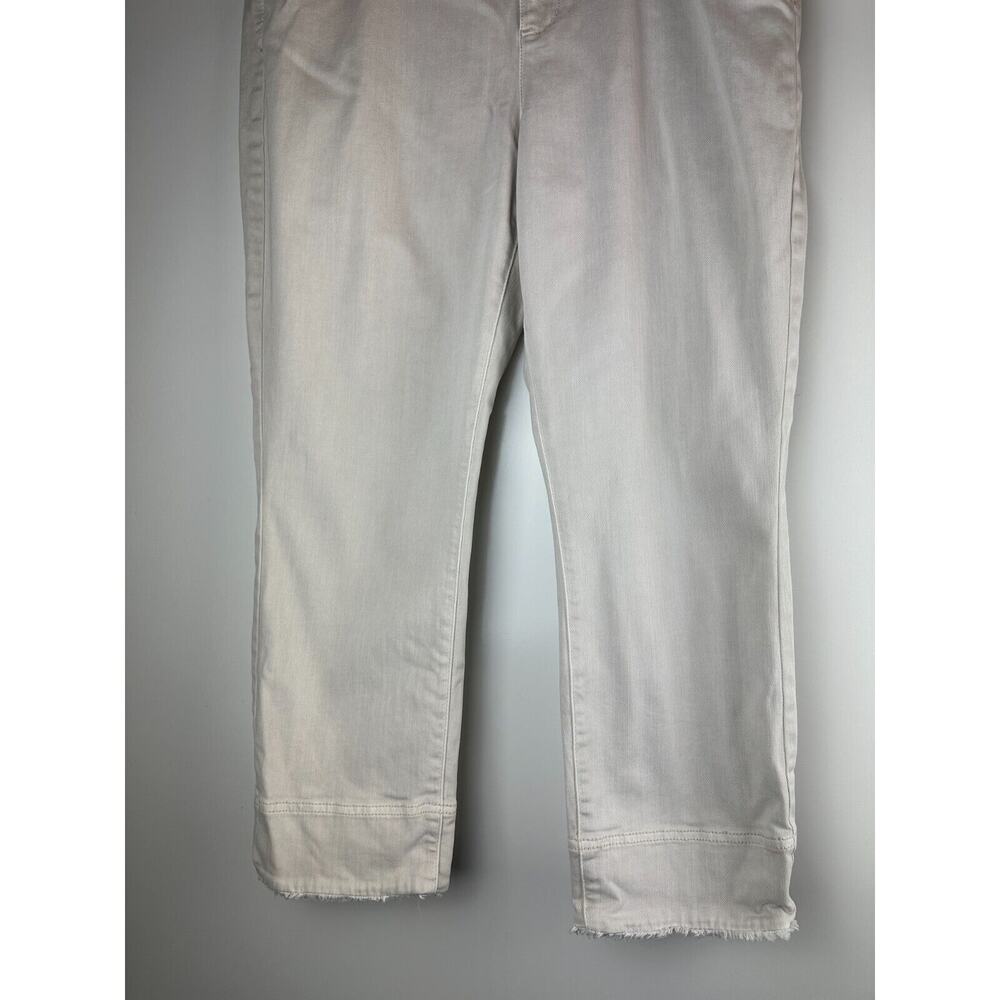 J. Jill Authentic Fit Cropped Jeans Fringe Raw Hem Pebble Cream Plus Size 16 - Picture 6 of 7